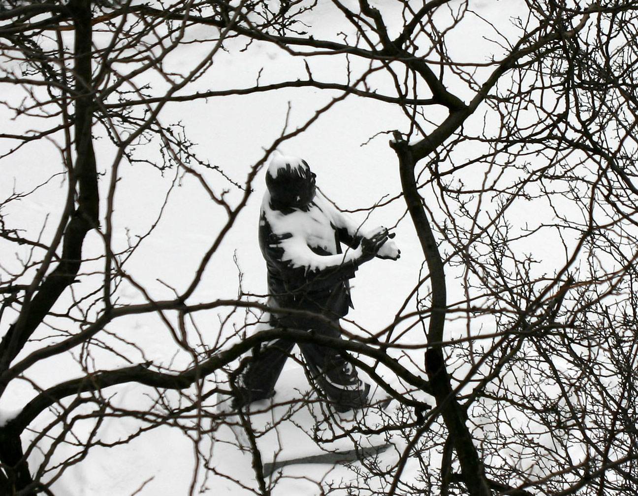 Mayor LaGuardia Making a Snowball