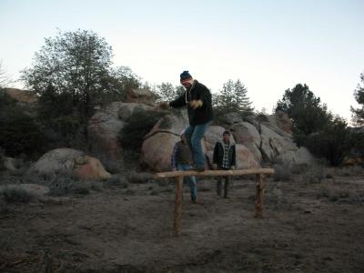 Stinson walking the hitching post