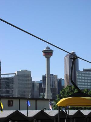 Calgary from cable car - Stampede