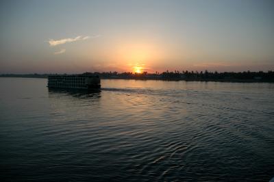 Leaving Kom Ombo at sunset