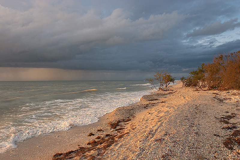 honeymoon beach at sunset