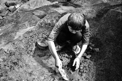 Islander Collecting Marine Creatures