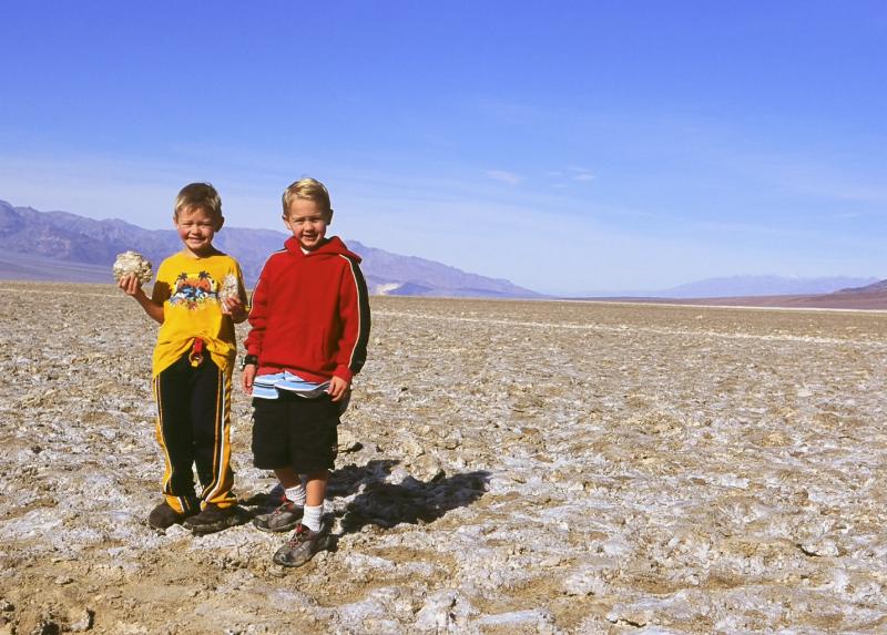 Phillip and Edward at Badwater with salt