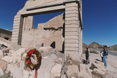 The Bank, with Christmas wreath