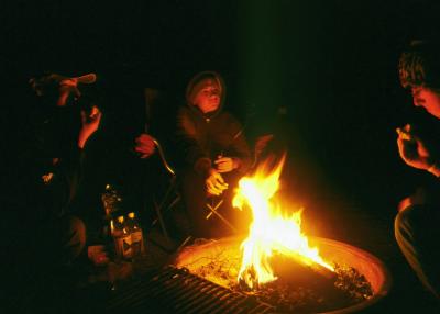 Boys around the campfire