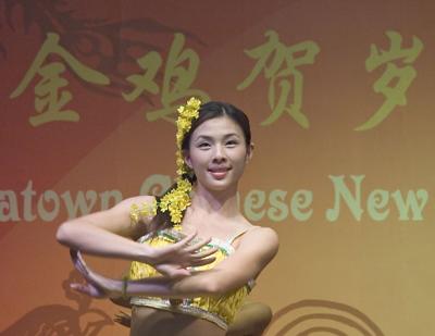 Folk dancer, Chinatown, Singapore