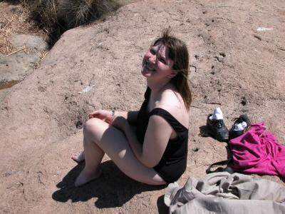 Wife Sunbathing on the Jumping Rock