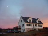 house from barn, sunset
