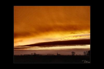Sunset in sky