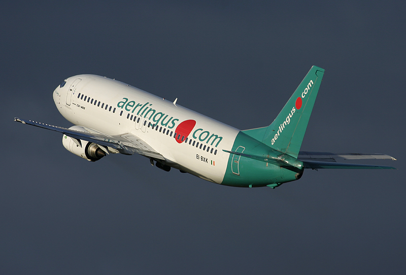 Aer Lingus B737-400 series wearing a trial colour scheme