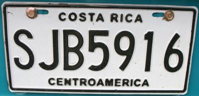 Costa Rican number plate