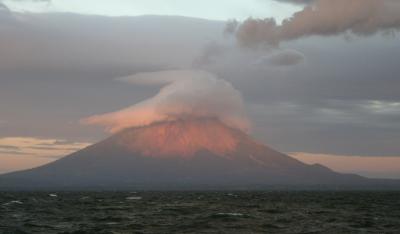 Volcano Concepcion on Isla de Ometepe at sunset