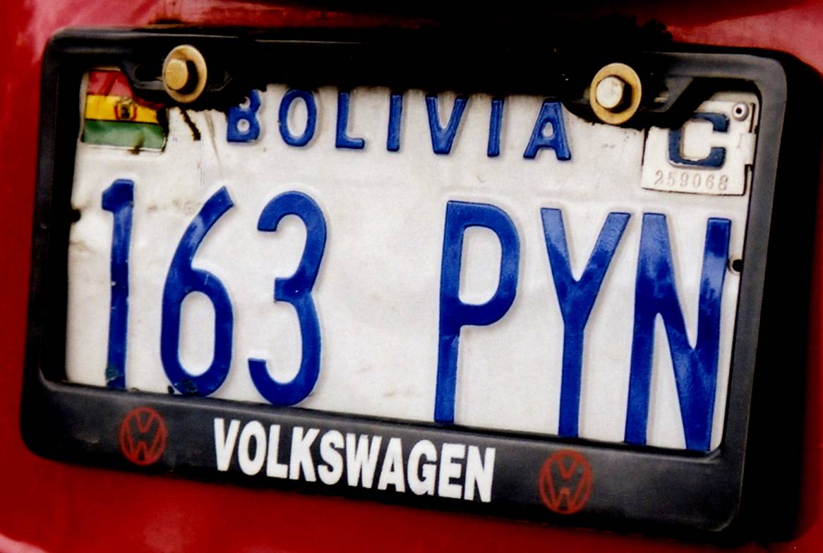 Bolivian number plate