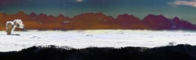 Panorama of the Swiss Alps seen from Feldberg