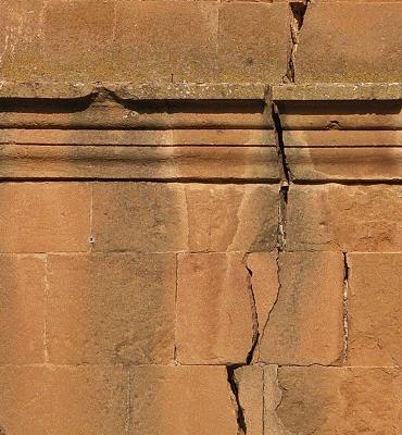 Crack in the Wall of a Church at Pienza