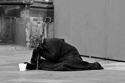 Beggar Woman at Cologne Cathedral