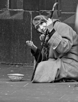 Beggar Woman at Cologne Cathedral