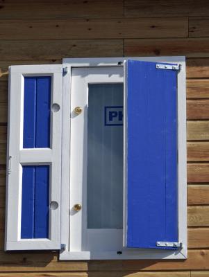 Blue and White Door