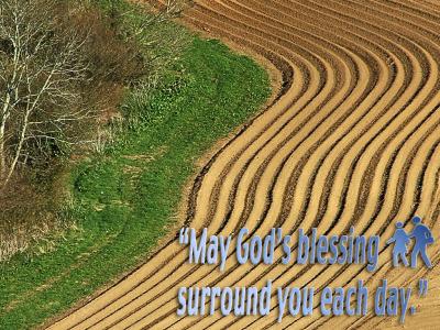 'May Gods blessing surround you' slide from the Cadbury Castle series