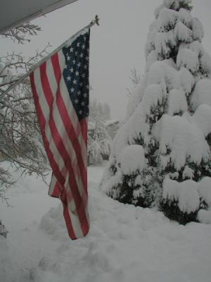 Snow in the front yard