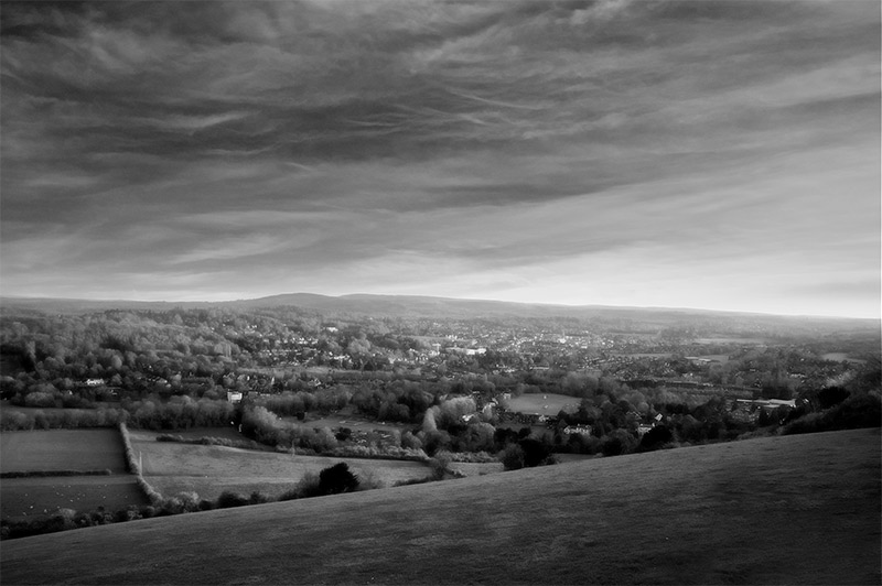 View of Dorking from Box Hill 8pm