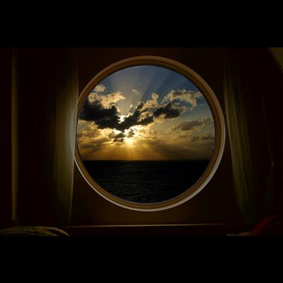 Porthole sunset