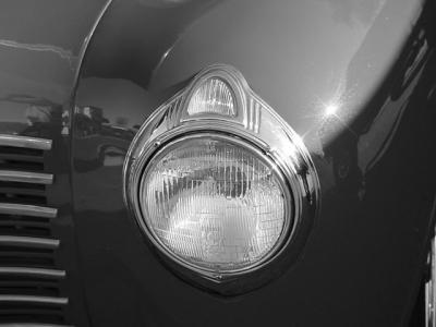 black and white photo of 
1940 Plymouth P-10 military escort car