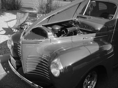 black and white 40 Plymouth
