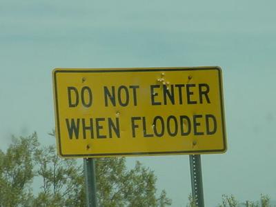 do not enter when flooded with fans