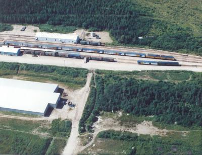 1988 view of yard, car shed and express office