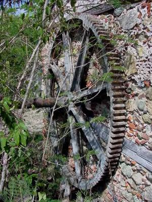 Gear at the sugar mill at Genti Bay