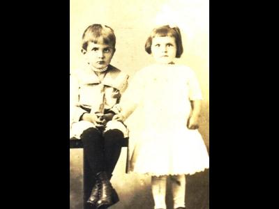 Uncle Hector and Mom, 1913, Age 5 and 3