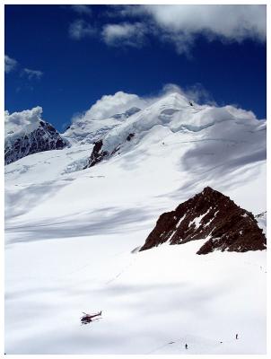 Helicoptor on Tasman Glacier