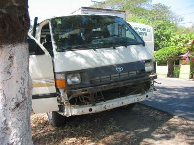 missing bumper on our van