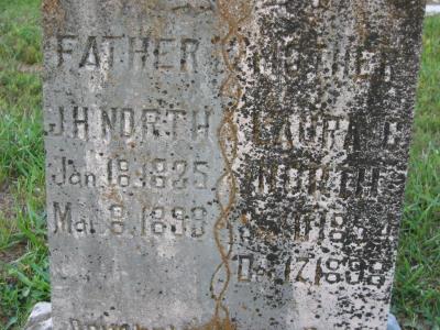 Father J.H. (James Henry) North b.18Jan1835 in Jefferson Co. TN d.8Mar1899   m.Laura C. (Cordelia) North b.11Sept1854d.17Dec1898