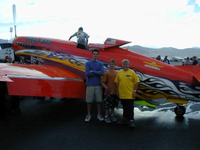 Here's the younger portion of our crew, posing with Dago Red, the P-51 which won the Unlimited Gold Race.