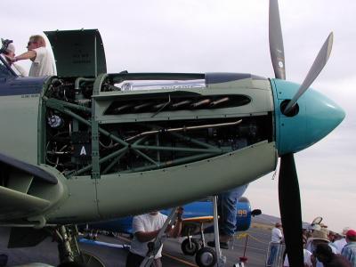 Here's the Rolls-Royce Griffon V-12 engine mounted in a Fairey Firefly.  Note the tubular engine mount which holds the engine in the airplane.  Or, as a friend correctly observed, holds the airplane to the engine!
Thanks to Tom Griffith  mustangtmg@yahoo.com  for corrections.