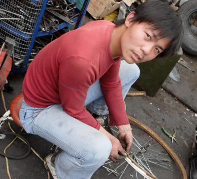 Bike Repair, Off Yan'an Lu, Shanghai 2005