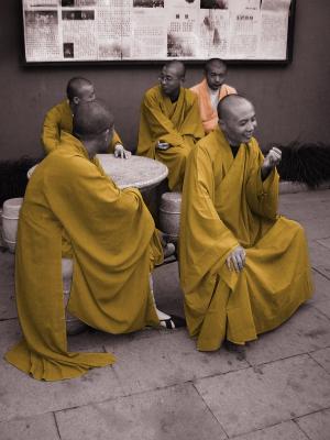 Monks on a break, China 2004