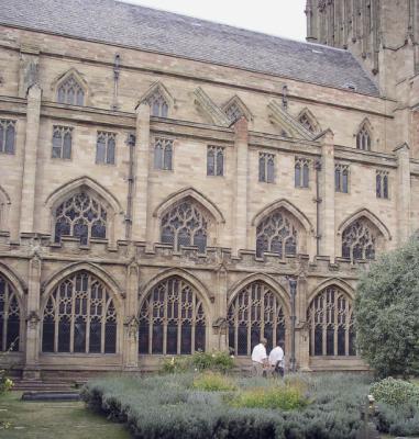 Cathedral garth and cloisters.