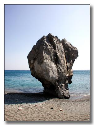 Famous Palm Beach rock, Crete