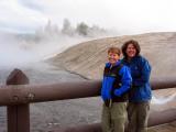 Checking out the Wal-Mart headwear at the Midway Geyser Basin