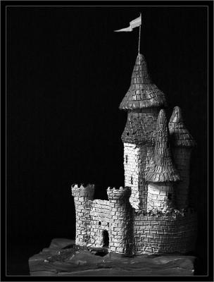 Sixth Placeblack & white castle (3 inches tall)by Peggy
