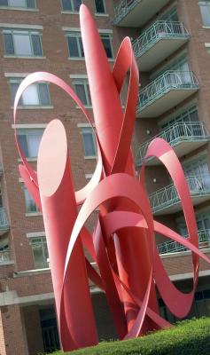 Swirling Red Metal  by Deb
