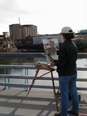 Elizabeth paints the Gowanus Canal