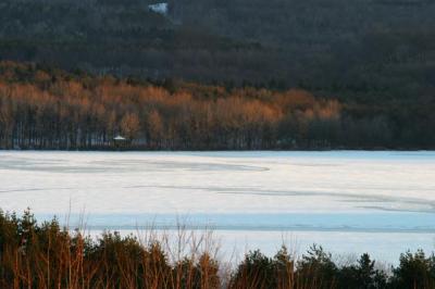 Winter ice on Yellow Creek lake