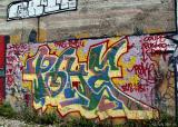 Cuyahoga Riverbank Graffiti / Erie Railroad Wall 