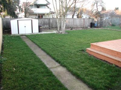 Fenced Yard with Storage Shed