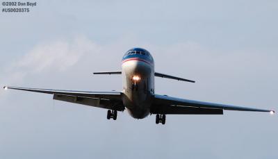 Midwest Expess DC9 on short final approach aviation stock photo