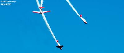 AeroShell Aerobatic Team T-6's aviation air show stock photo